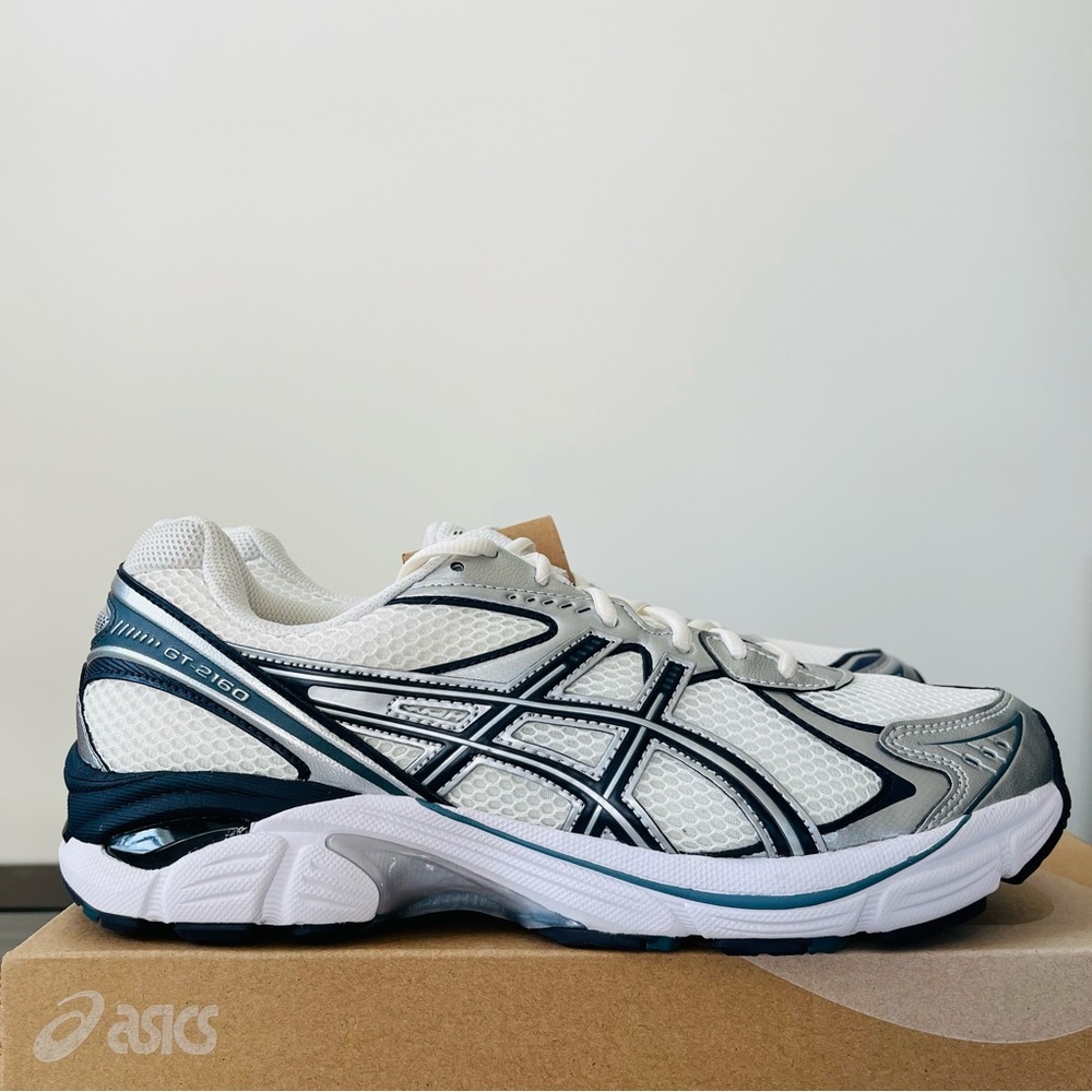 Women’s 9.5 Asics GT-2160 Men’s 7.5 Cream/Raw Indigo Running Shoes 1203A275-117